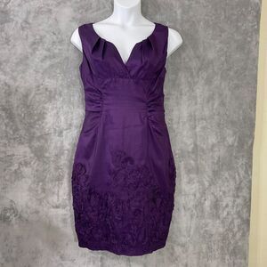 ANDRE OLIVER Cocktail Party Ribbon Dress Women’s 14 Purple Witchy Goth Fairy *